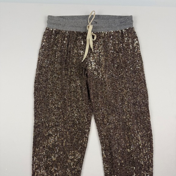 Dolan T-Shirt Pants - Dolan T-Shirt Sequin Joggers Bronze Gold‎ Sparkly Party Pants Mens Small